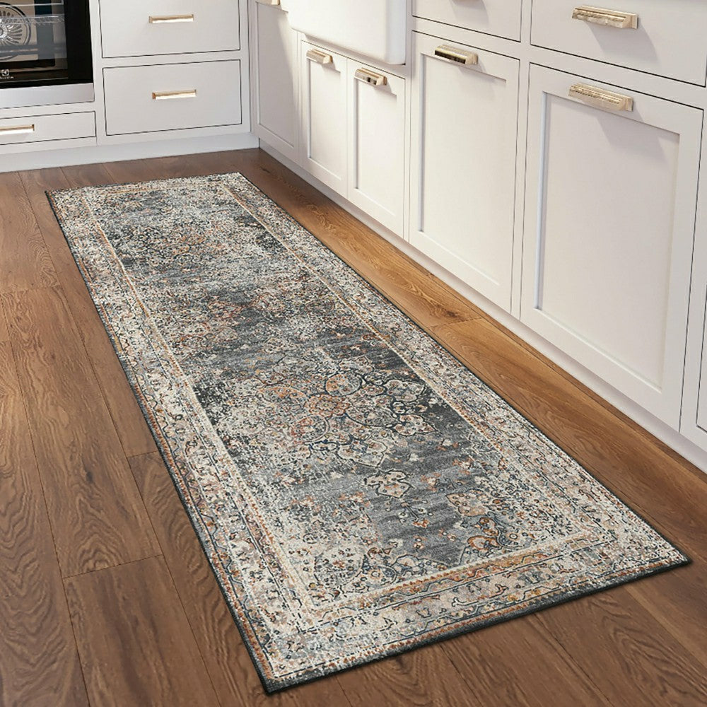 Jericho Charcoal Polyester Area Rug | Plow & Hearth
