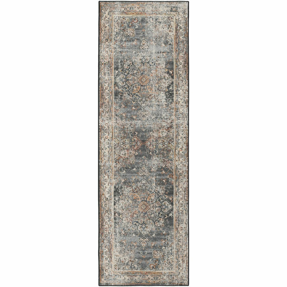 Jericho Charcoal Polyester Area Rug | Plow & Hearth