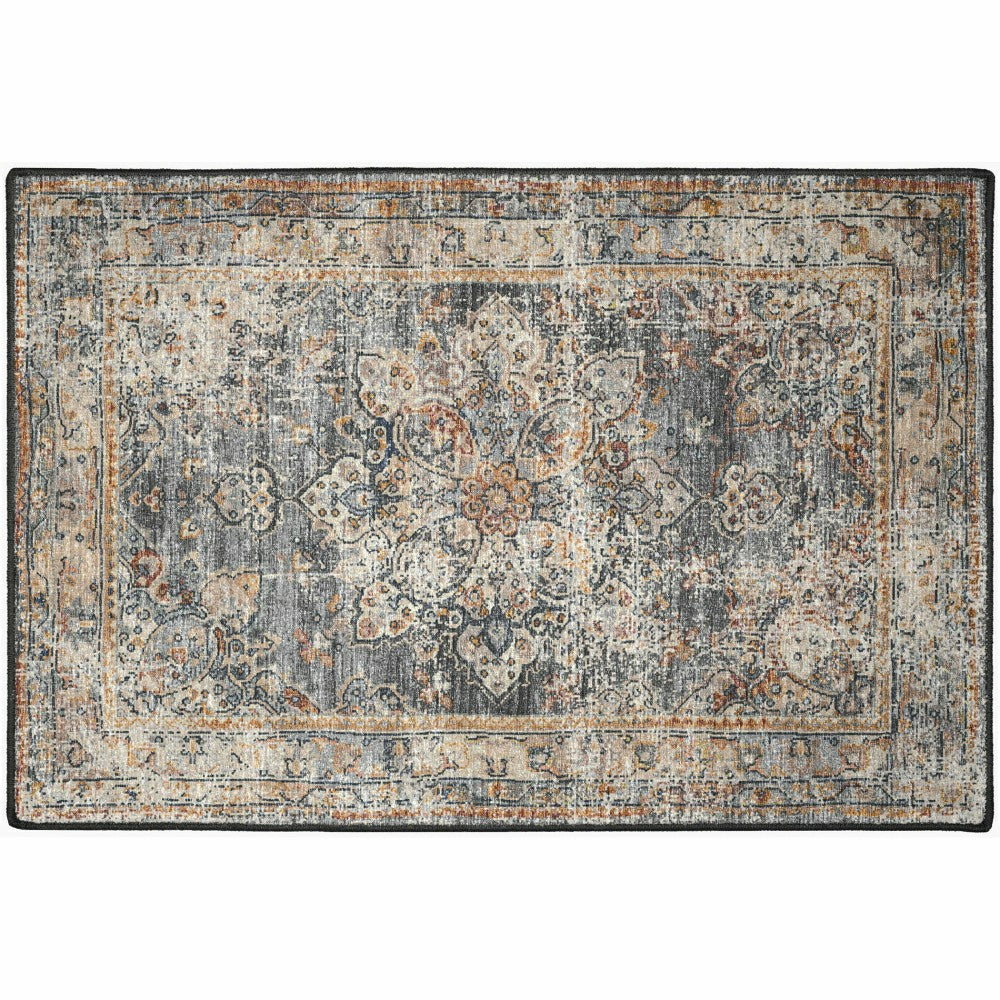 Jericho Charcoal Polyester Area Rug | Plow & Hearth