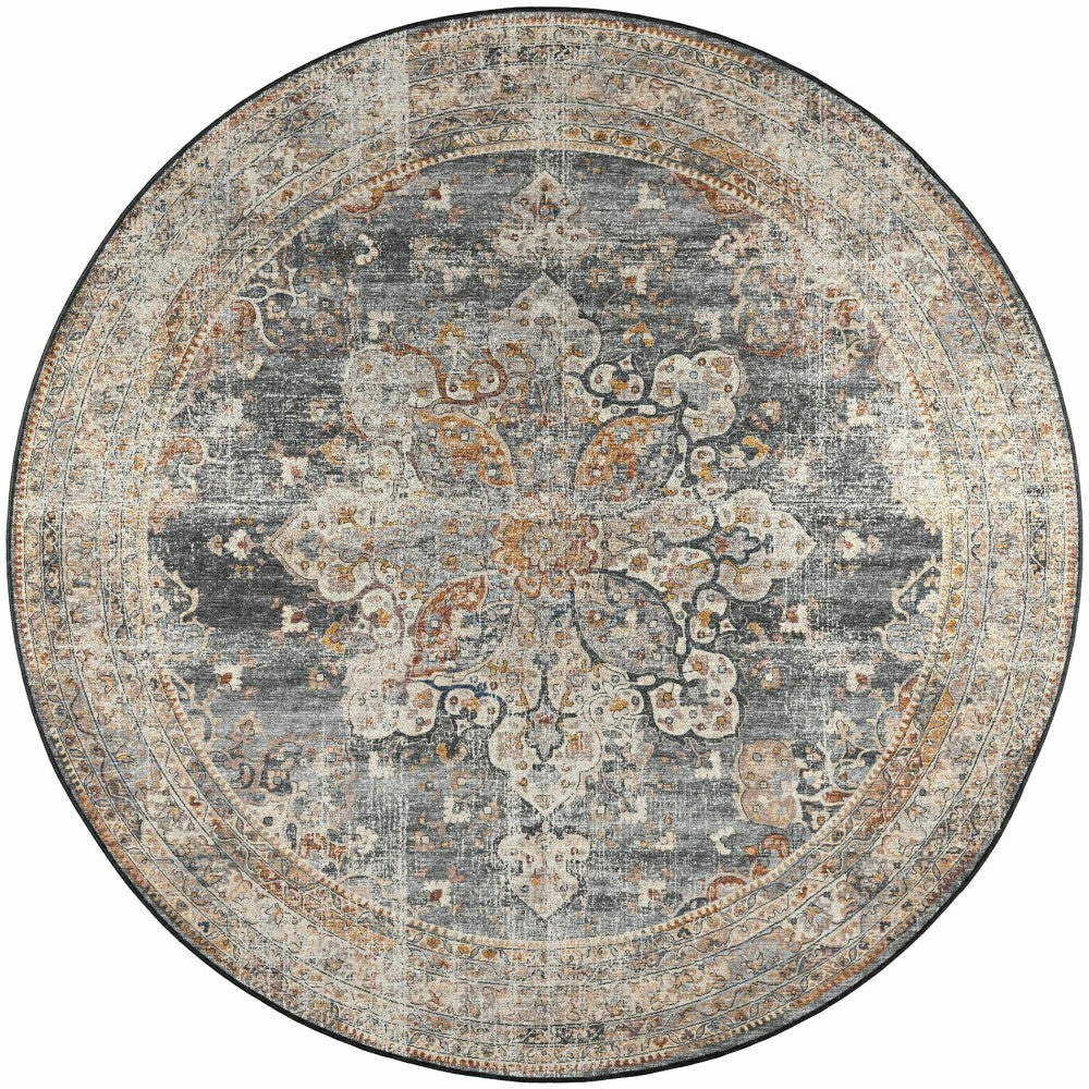 Jericho Charcoal Polyester Area Rug | Plow & Hearth