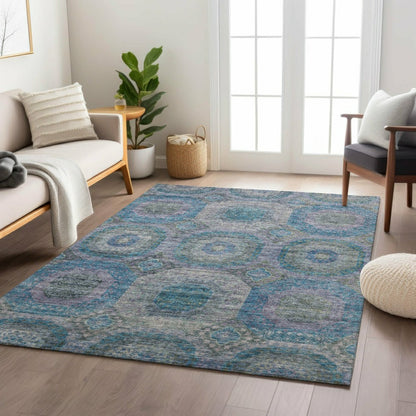 Karaj Circles Polyester Area Rug | Plow & Hearth