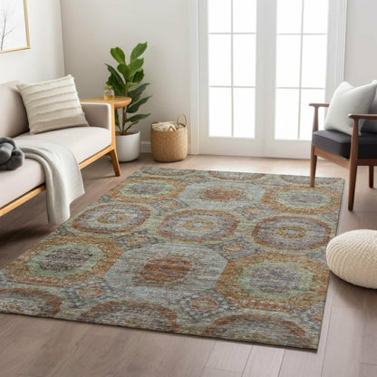 Karaj Circles Polyester Area Rug | Plow & Hearth