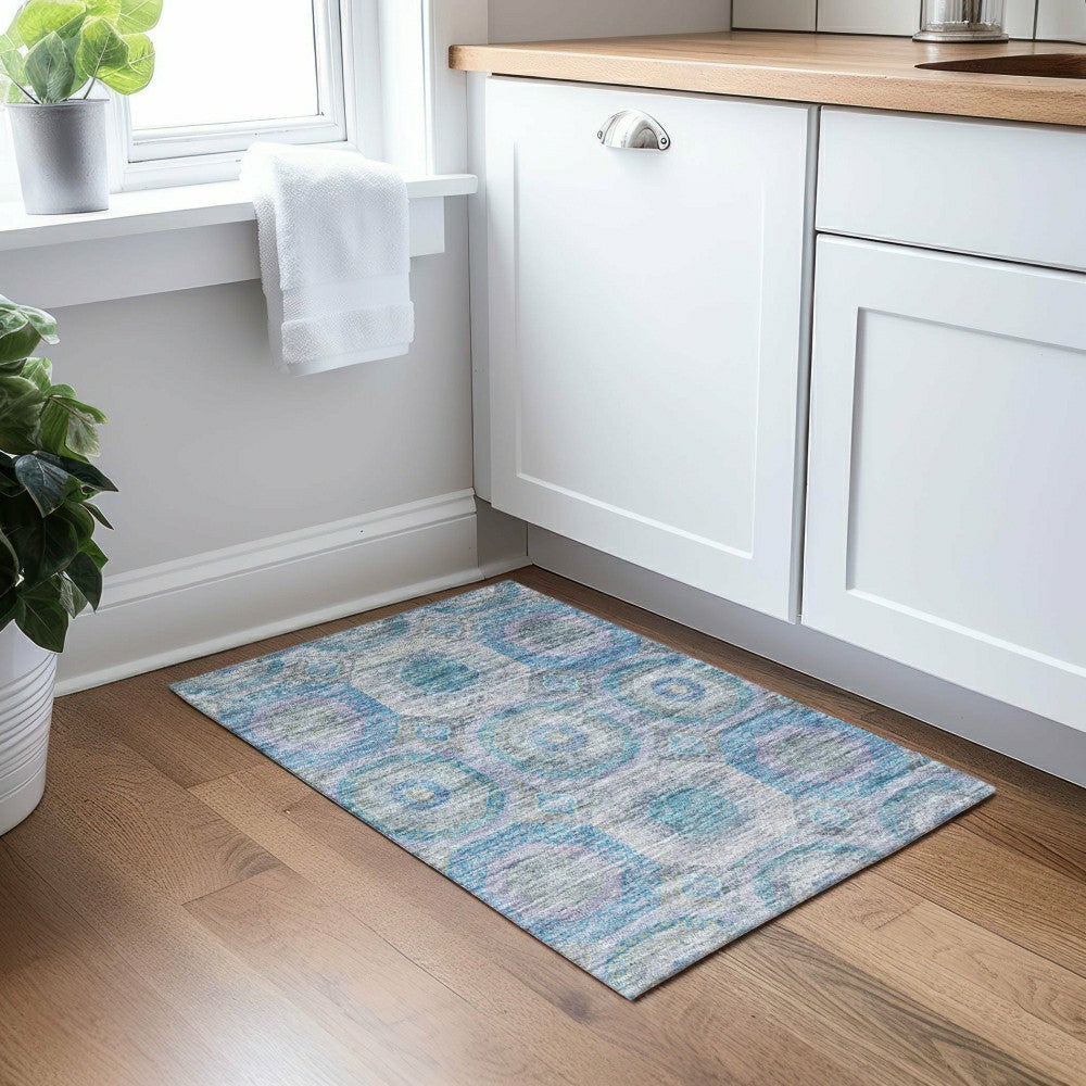Karaj Circles Polyester Area Rug | Plow & Hearth