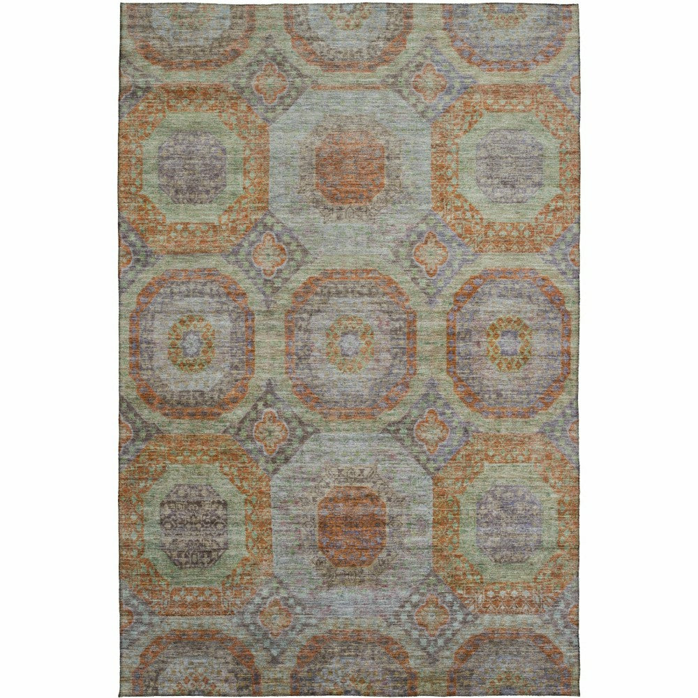 Karaj Circles Polyester Area Rug | Plow & Hearth