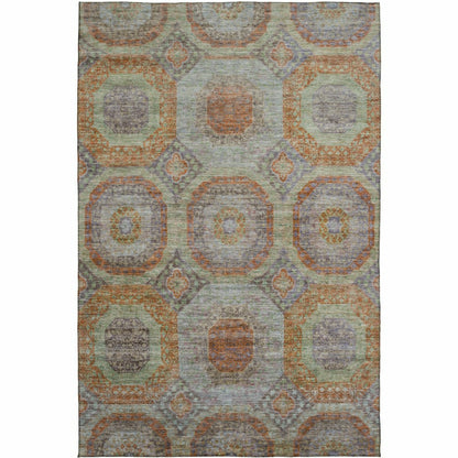 Karaj Circles Polyester Area Rug | Plow & Hearth