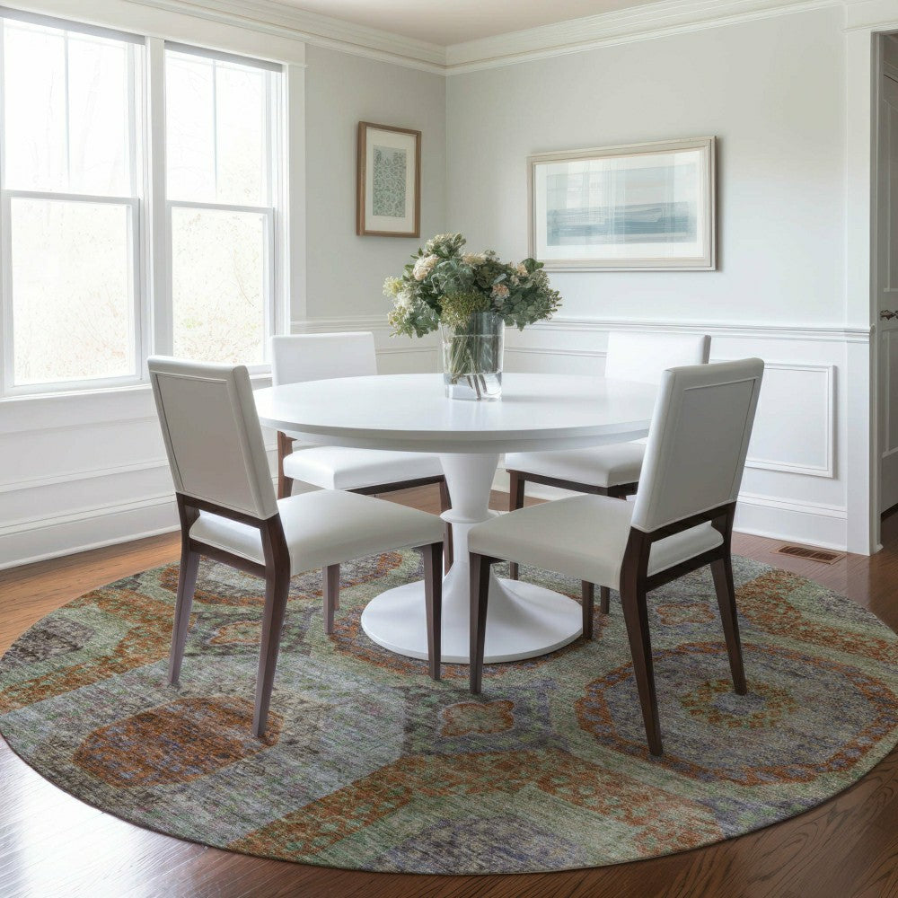 Karaj Circles Polyester Area Rug | Plow & Hearth