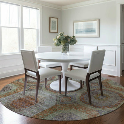 Karaj Circles Polyester Area Rug | Plow & Hearth