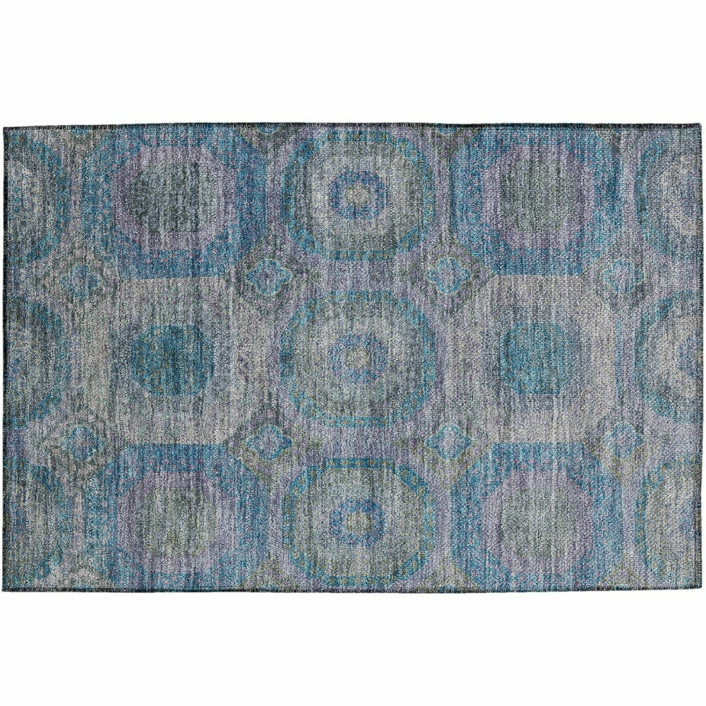 Karaj Circles Polyester Area Rug | Plow & Hearth