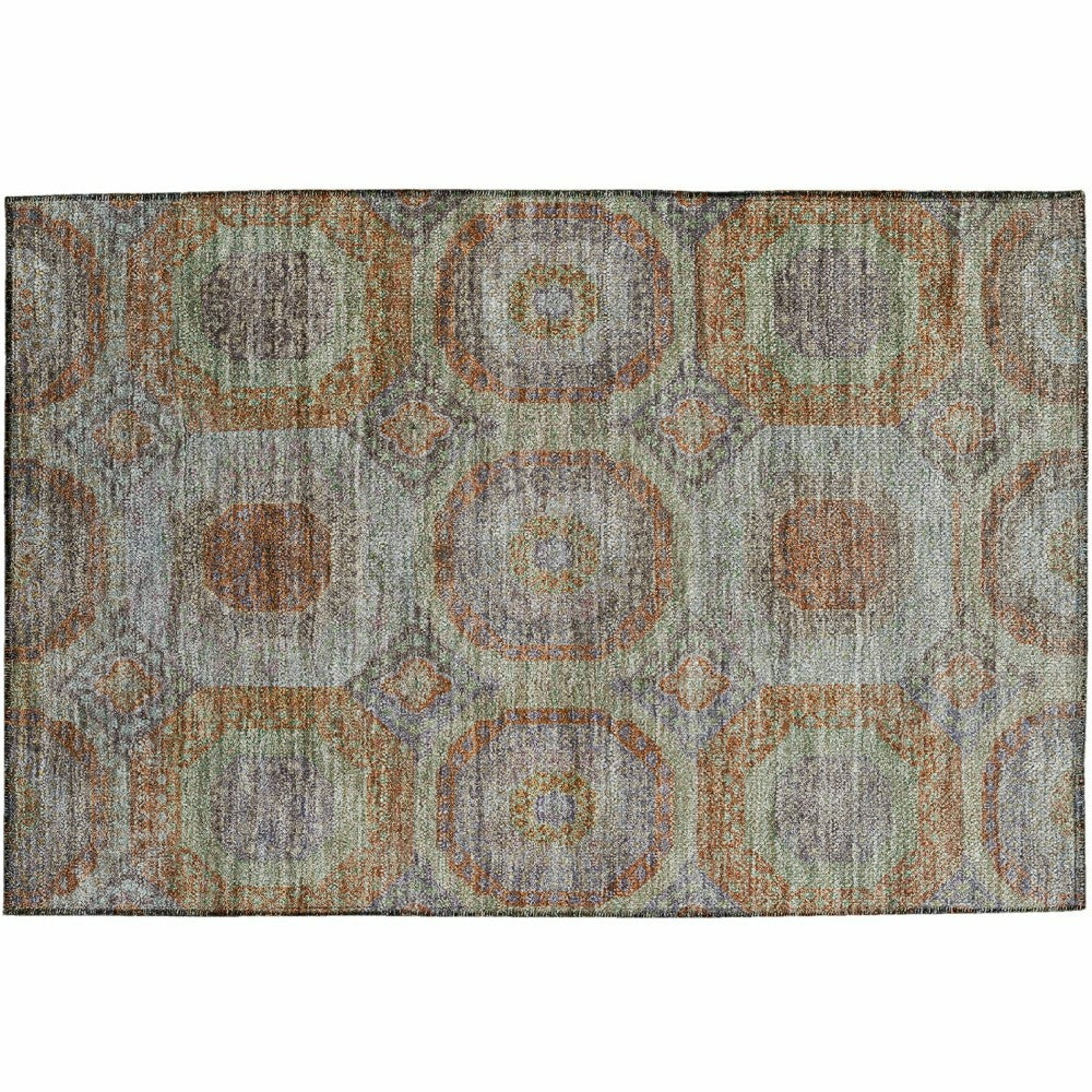 Karaj Circles Polyester Area Rug | Plow & Hearth