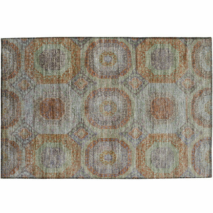 Karaj Circles Polyester Area Rug | Plow & Hearth