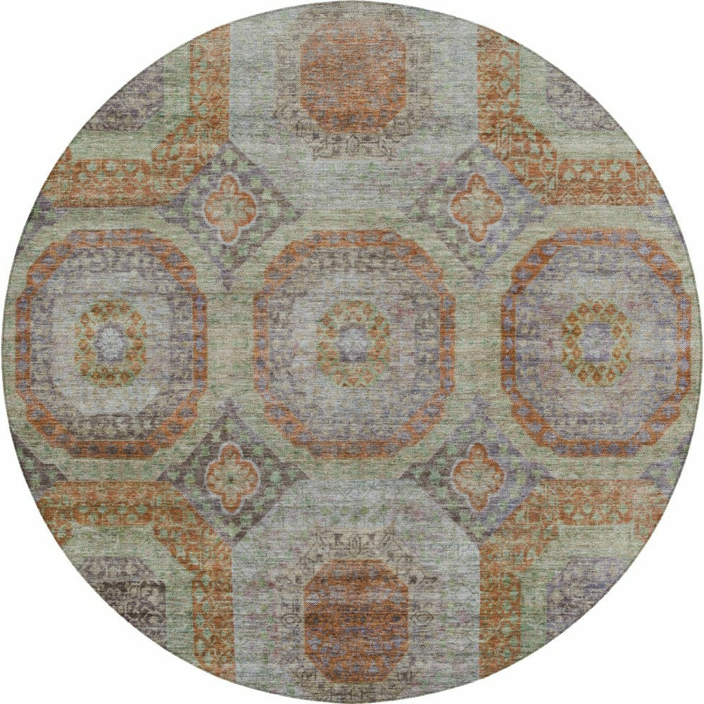 Karaj Circles Polyester Area Rug | Plow & Hearth