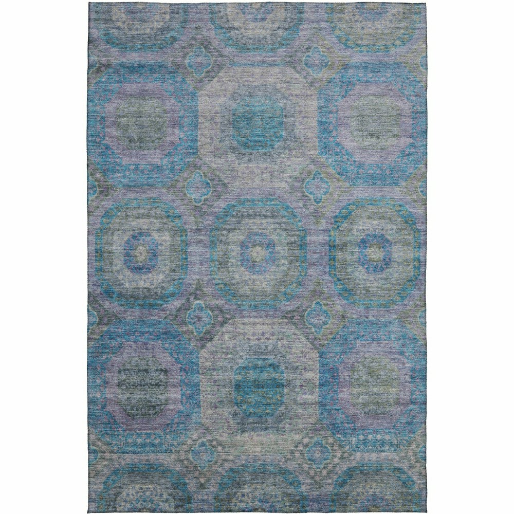Karaj Circles Polyester Area Rug | Plow & Hearth
