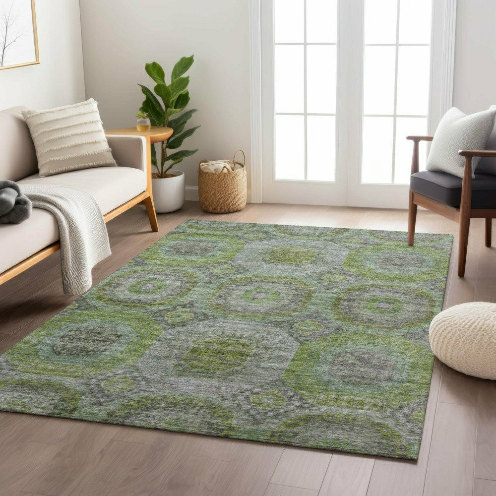 Karaj Circles Polyester Area Rug | Plow & Hearth