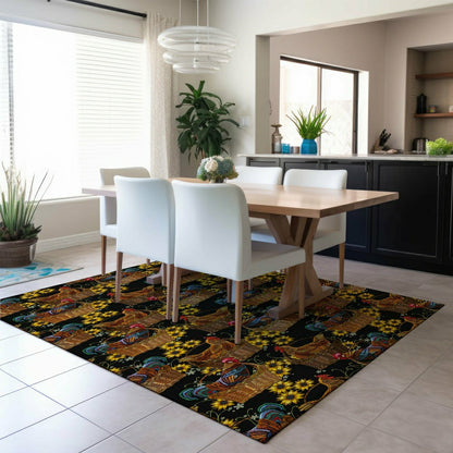 Kendall Farmhouse Rooster Polyester Area Rug | Plow & Hearth