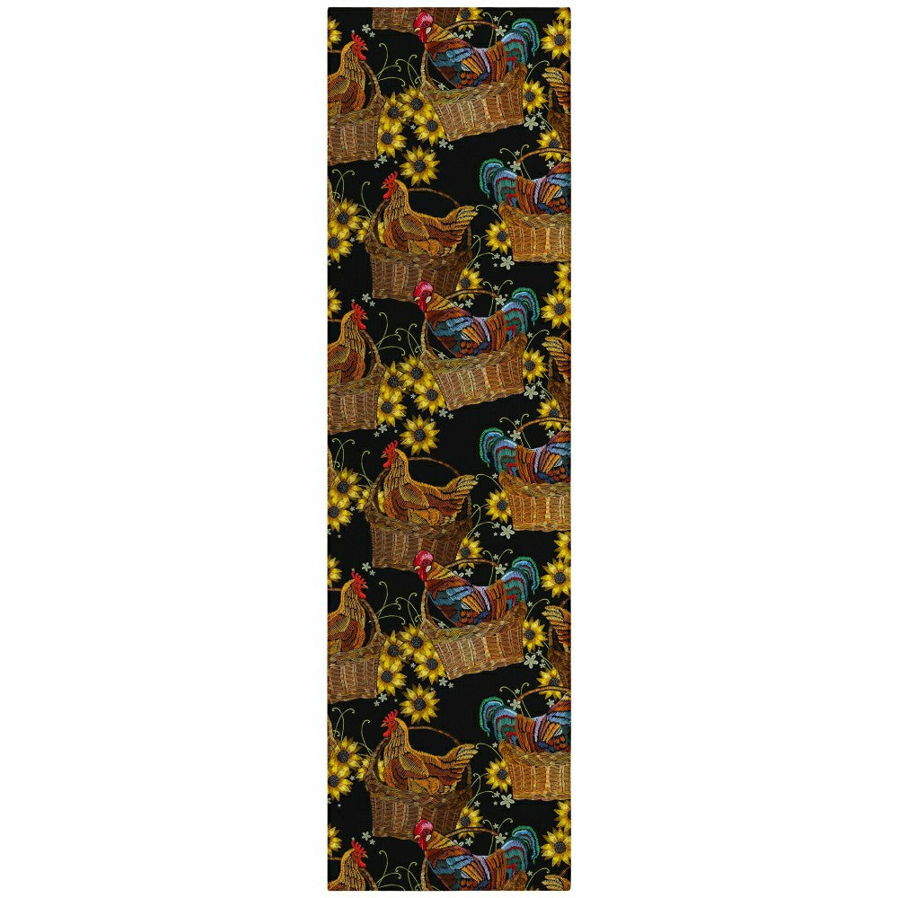 Kendall Farmhouse Rooster Polyester Area Rug | Plow & Hearth