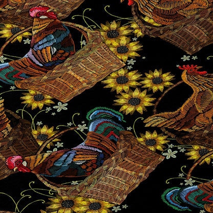 Kendall Farmhouse Rooster Polyester Area Rug | Plow & Hearth