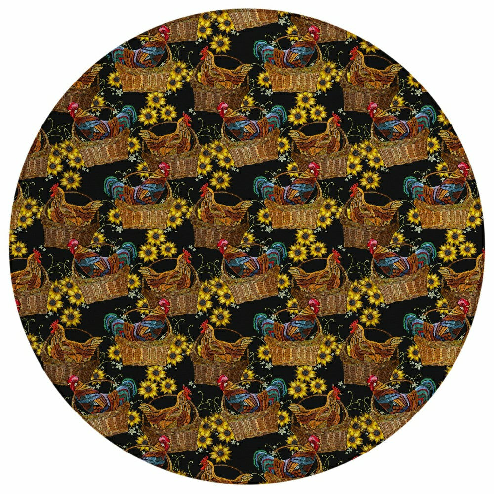 Kendall Farmhouse Rooster Polyester Area Rug | Plow & Hearth