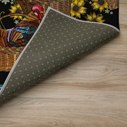 Kendall Farmhouse Rooster Polyester Area Rug | Plow & Hearth