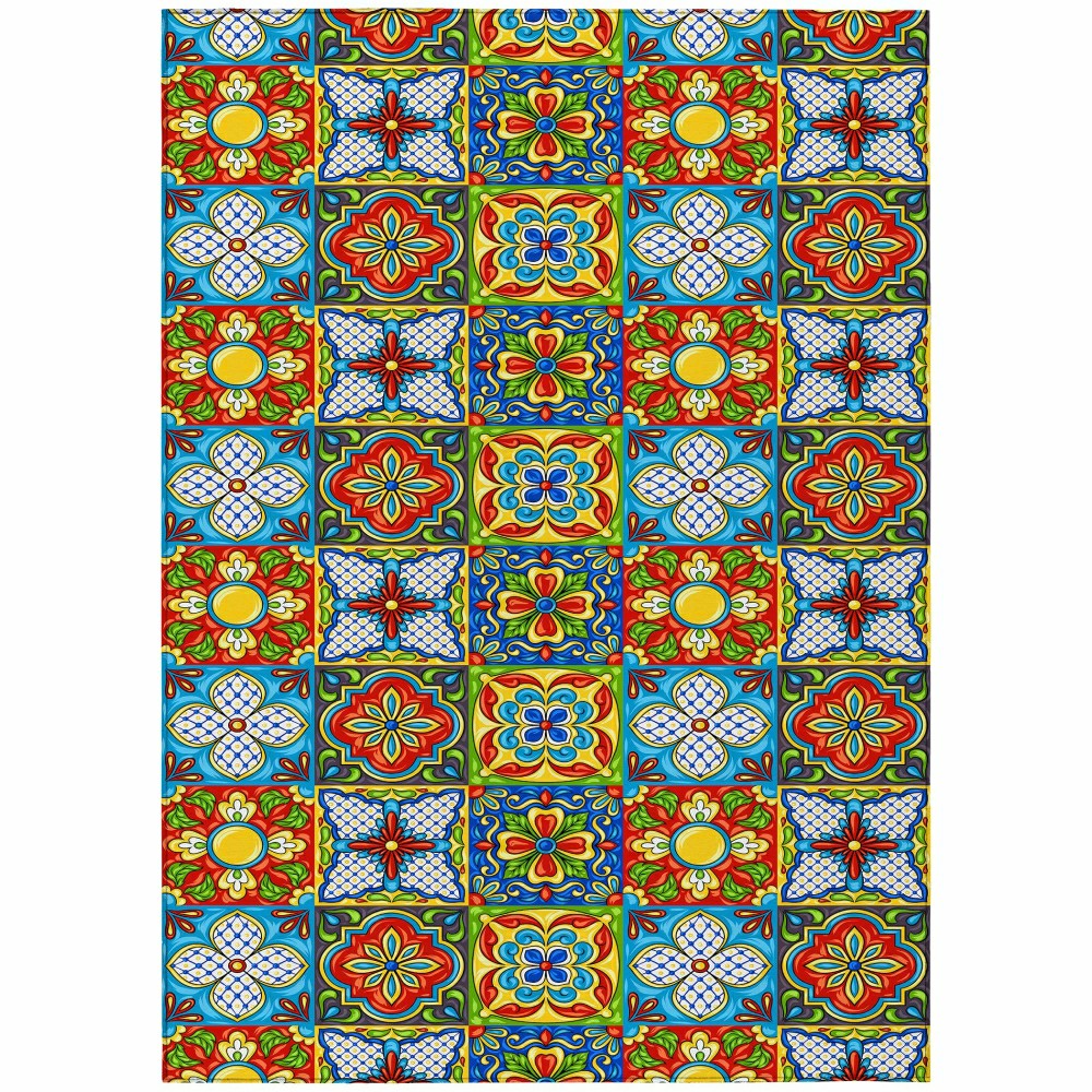 Kendall Talavera Inspired Polyester Area Rug | Plow & Hearth