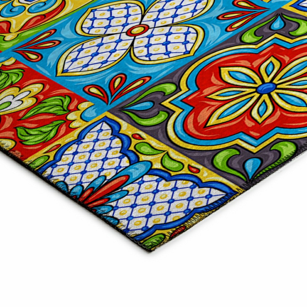 Kendall Talavera Inspired Polyester Area Rug | Plow & Hearth