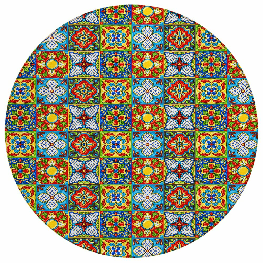 Kendall Talavera Inspired Polyester Area Rug | Plow & Hearth