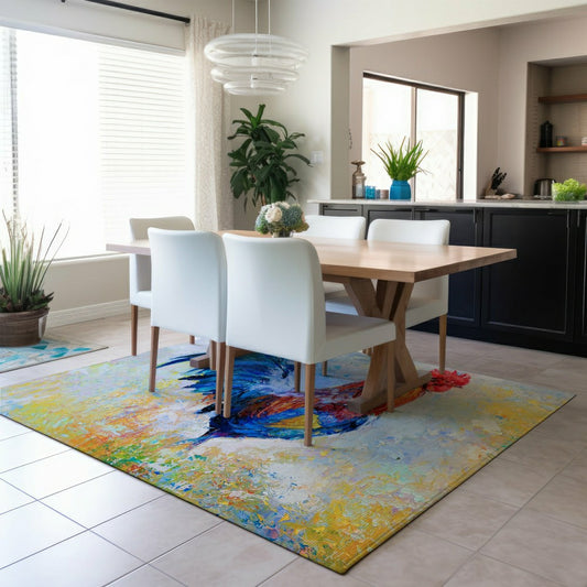 Kendall Roosters Polyester Area Rug | Plow & Hearth