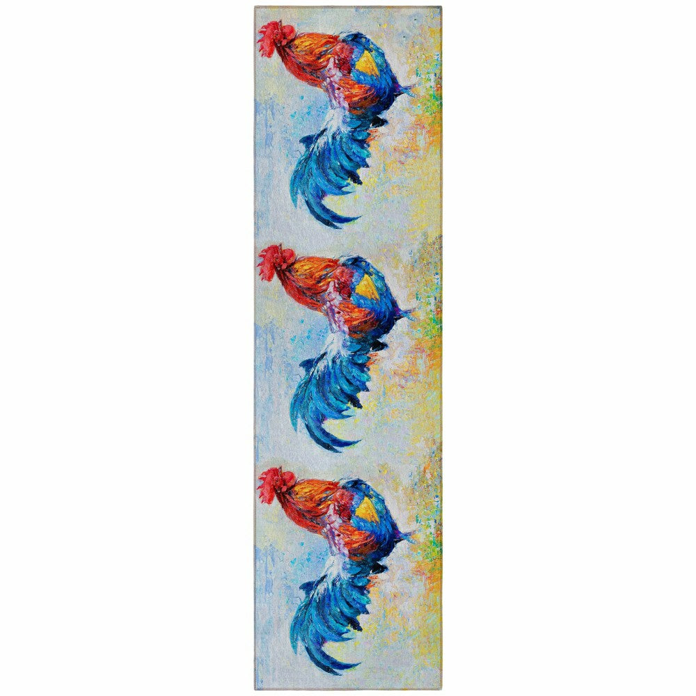 Kendall Roosters Polyester Area Rug | Plow & Hearth