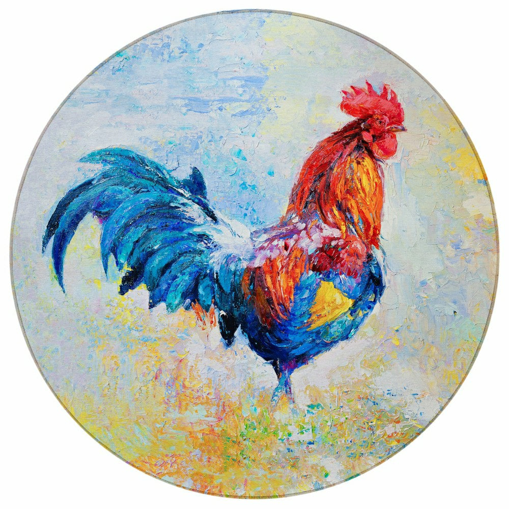 Kendall Roosters Polyester Area Rug | Plow & Hearth