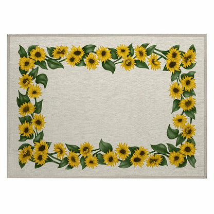 Kendall Sunflowers Borders Polyester Area Rug | Plow & Hearth