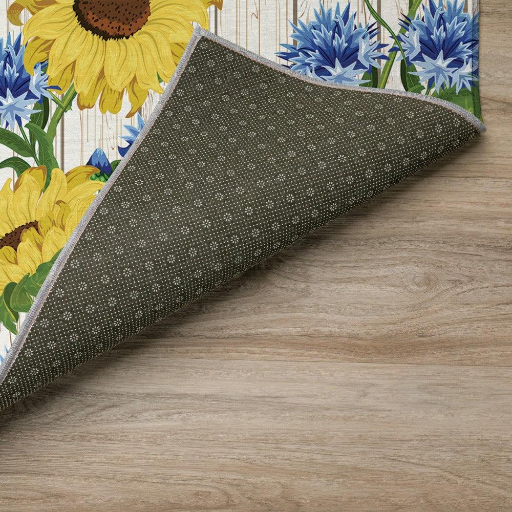Kendall Sunflowers Polyester Area Rug | Plow & Hearth