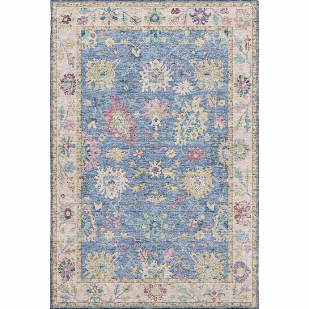 Hatay Blue Polyester Rug | Plow & Hearth