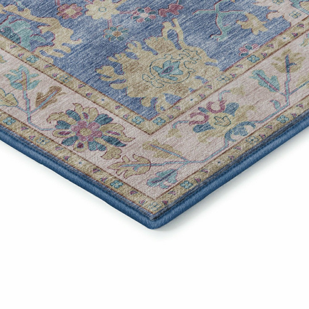 Hatay Blue Polyester Rug | Plow & Hearth