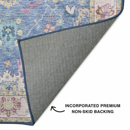 Hatay Blue Polyester Rug | Plow & Hearth