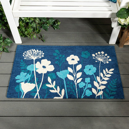 VivaStyle Gilded Meadow Indoor/Outdoor Hooked Rug, 24"x42" | Plow & Hearth