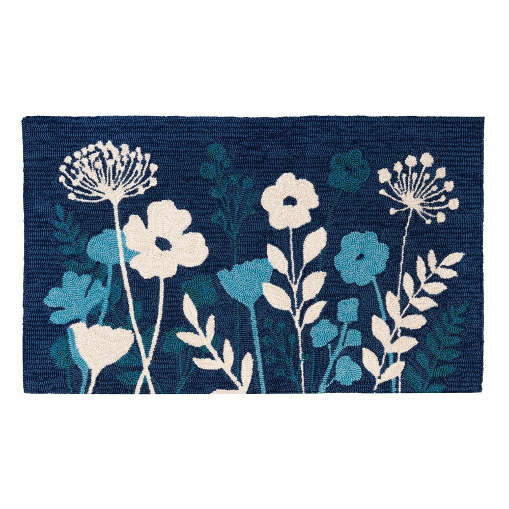 VivaStyle Gilded Meadow Indoor/Outdoor Hooked Rug, 24"x42" | Plow & Hearth