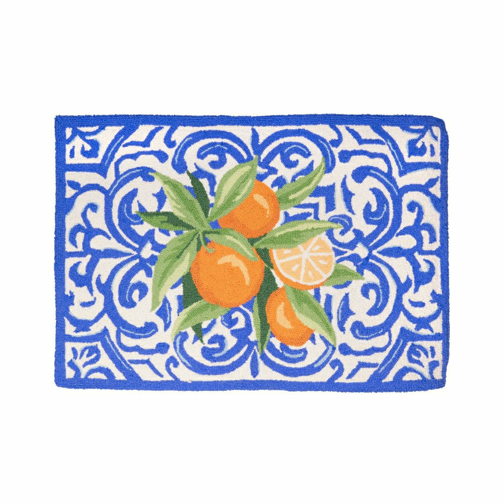 Mediterranean Oranges Hooked Rug | Plow & Hearth