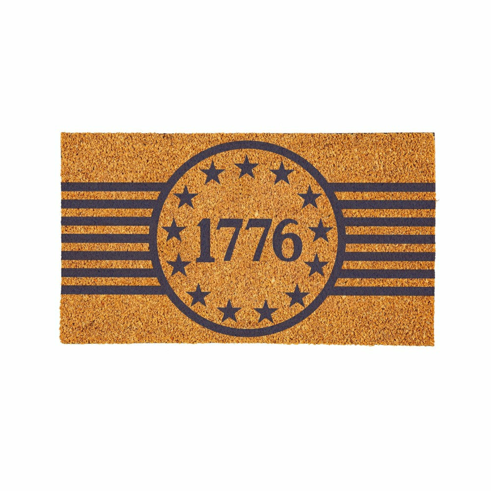 Red White & Bloom Coir Mat,"1776", 28"x16" | Plow & Hearth