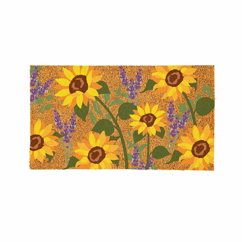 Sunflower & Lavender Coir Doormat | Plow & Hearth