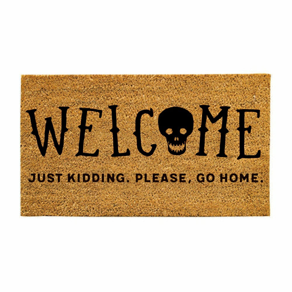 28" x 16" Nature Coir Mat, Welcome Just Kidding, Please Go Home | Plow & Hearth