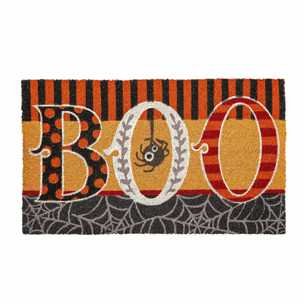 Polka Dots & Stripes Boo Coir Mat | Plow & Hearth