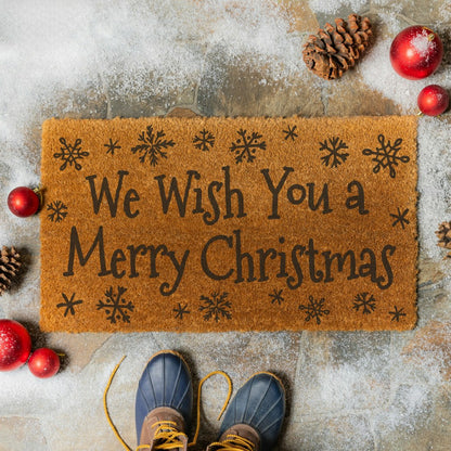 Coir Mat, "WE WISH YOU A MERRY CHRISTMAS", 28"x16" | Plow & Hearth