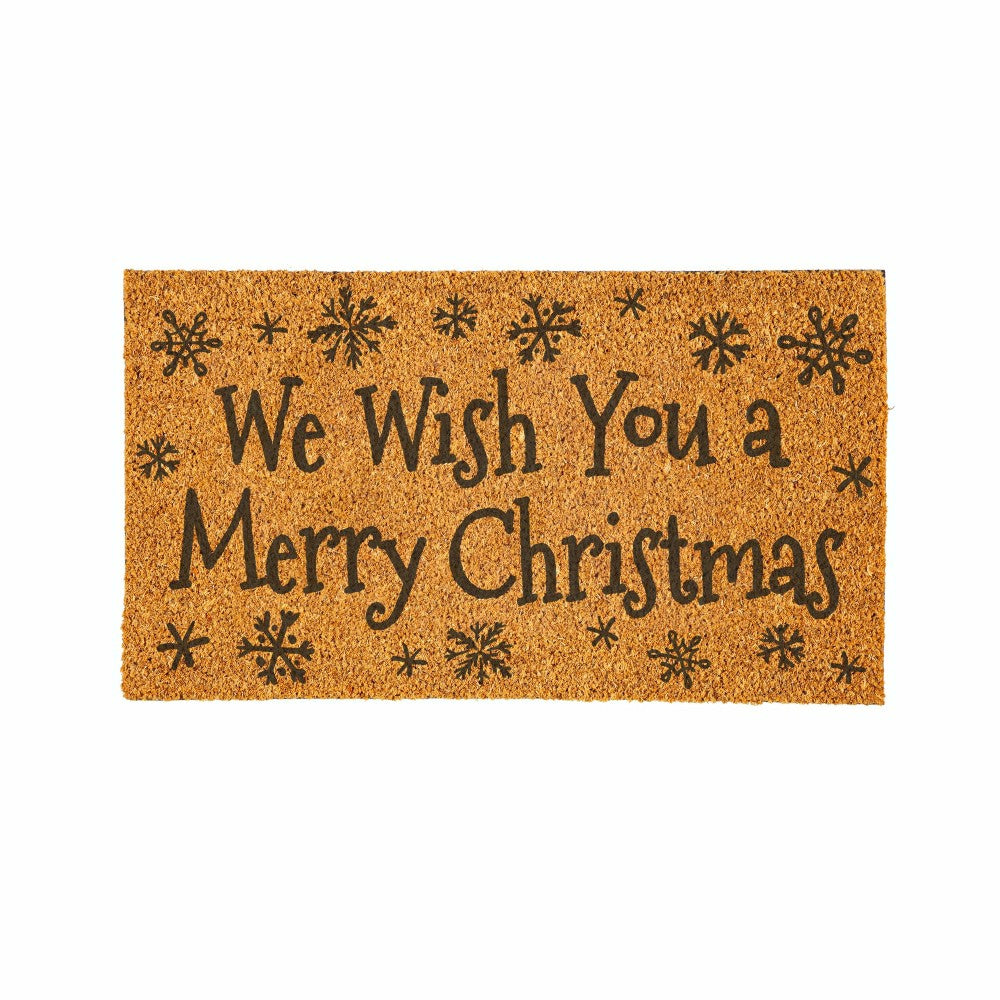 Coir Mat, "WE WISH YOU A MERRY CHRISTMAS", 28"x16" | Plow & Hearth