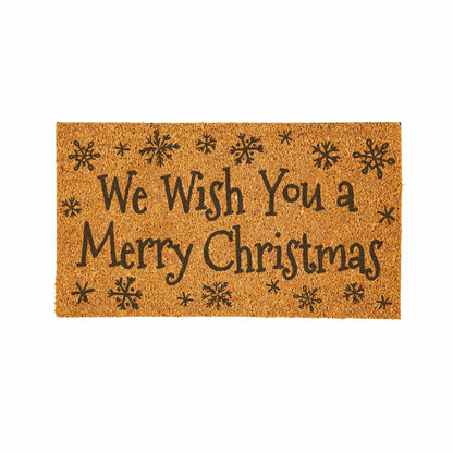 Coir Mat, "WE WISH YOU A MERRY CHRISTMAS", 28"x16" | Plow & Hearth