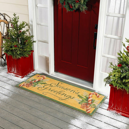Season's Greetings, Coir Mat, 24"x60" | Plow & Hearth