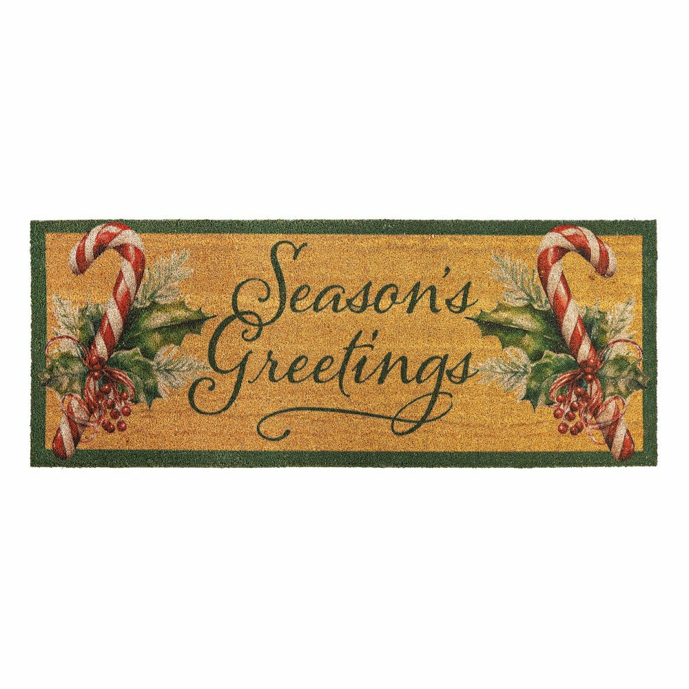 Season's Greetings, Coir Mat, 24"x60" | Plow & Hearth