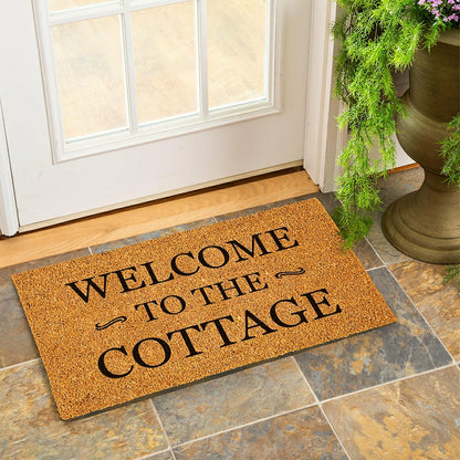 Coir Mat, Welcome to the Cottage, 16" x 28" | Plow & Hearth