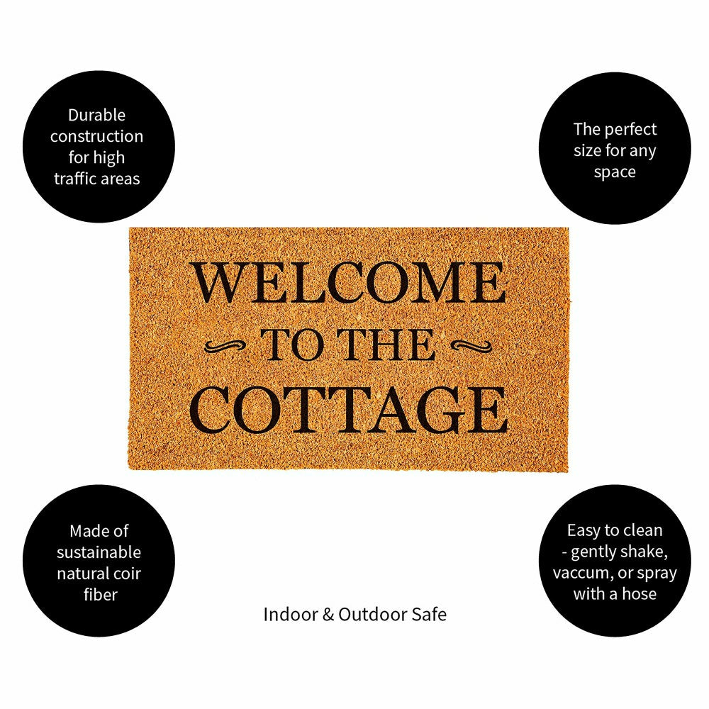Coir Mat, Welcome to the Cottage, 16" x 28" | Plow & Hearth