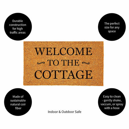 Coir Mat, Welcome to the Cottage, 16" x 28" | Plow & Hearth