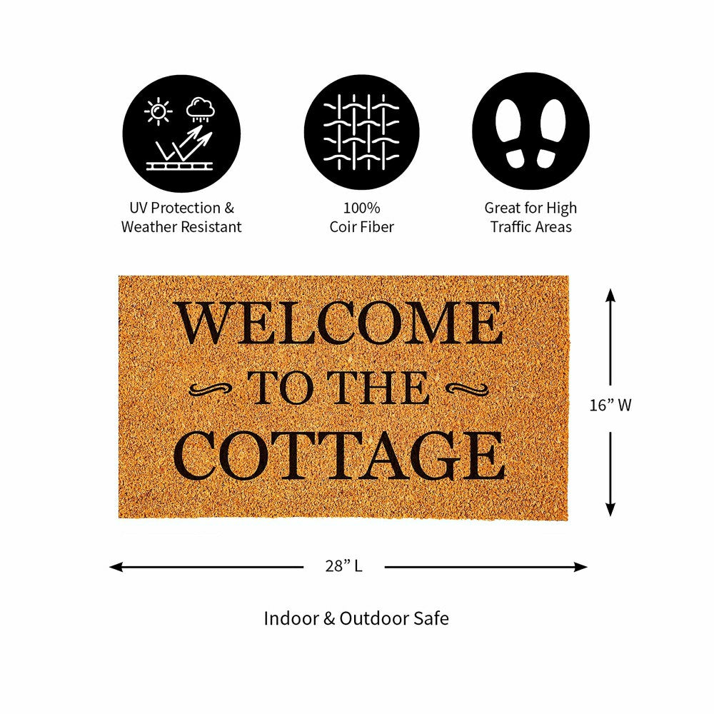 Coir Mat, Welcome to the Cottage, 16" x 28" | Plow & Hearth