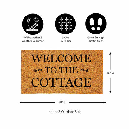 Coir Mat, Welcome to the Cottage, 16" x 28" | Plow & Hearth
